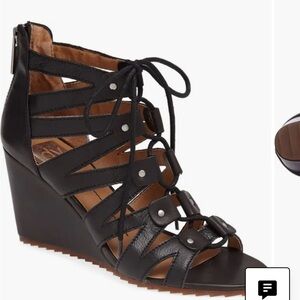 Dolce Vita black  lace up zip up wedge heels size 8.5B silver rivets NWOT